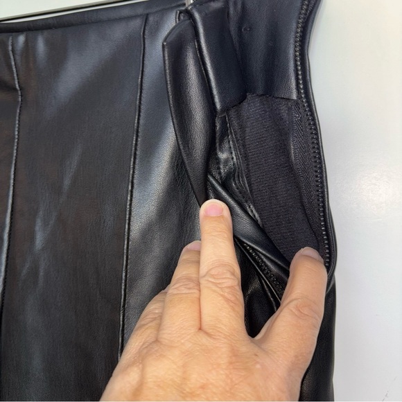 Zara Black Faux Leather Leggings Women Medium - Picture 5 of 8